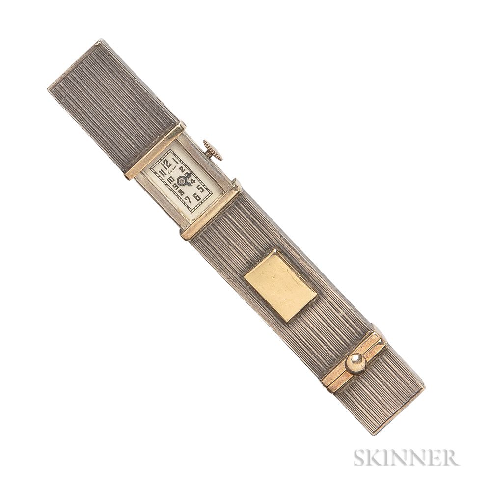 Sold at auction Retro Silver Lipstick Holder Watch Cartier